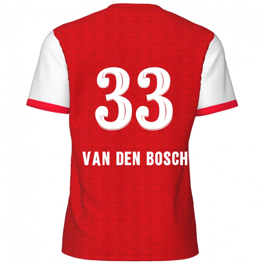 Bambino Maglia Zeno Van Den Bosch #33 Rosso Bianco Kit Gara Home 2024/25 Maglietta