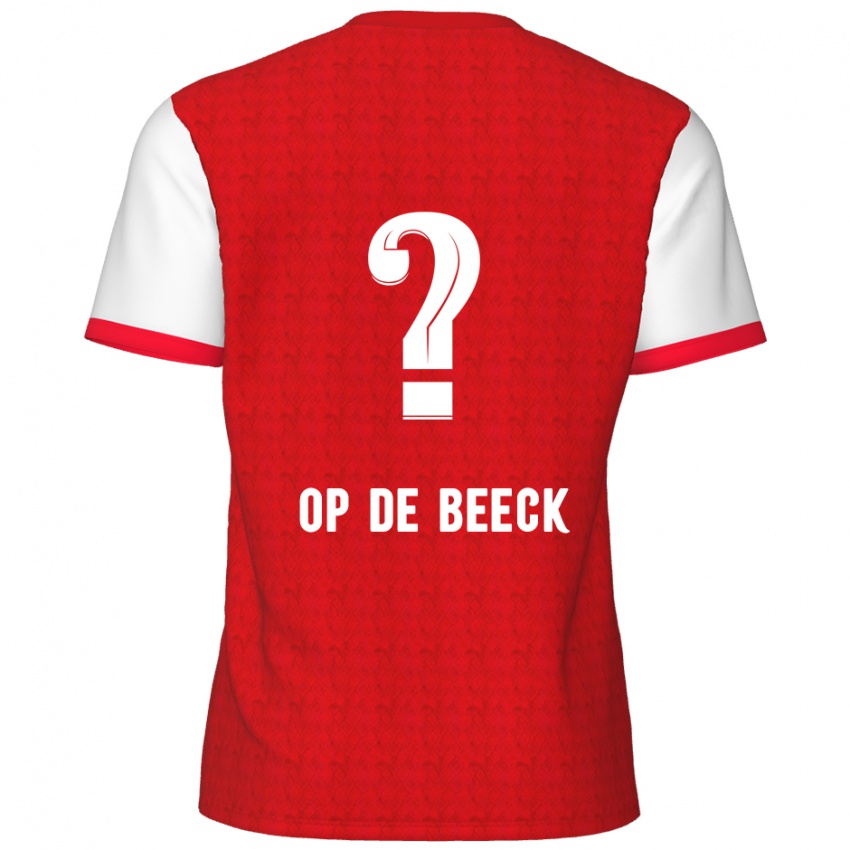 Bambino Maglia Gregg Op De Beeck #0 Rosso Bianco Kit Gara Home 2024/25 Maglietta