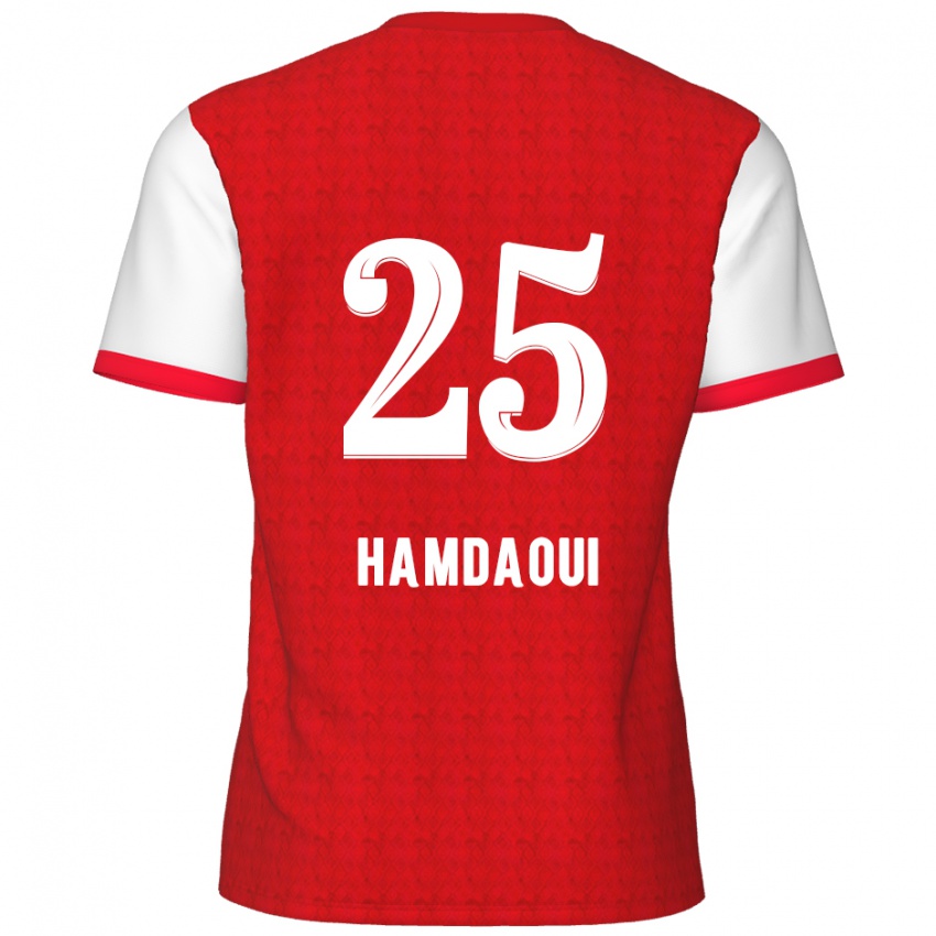 Bambino Maglia Youssef Hamdaoui #25 Rosso Bianco Kit Gara Home 2024/25 Maglietta