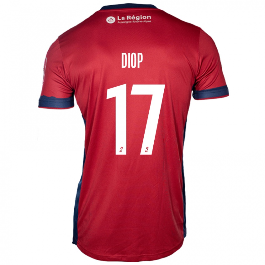 Bambino Maglia Ousmane Diop #17 Borgogna Chiaro Kit Gara Home 2024/25 Maglietta