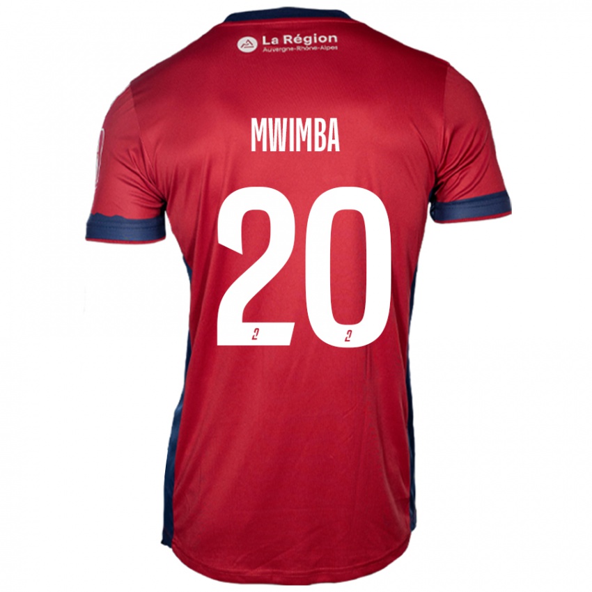 Bambino Maglia Josué Mwimba Isala #20 Borgogna Chiaro Kit Gara Home 2024/25 Maglietta