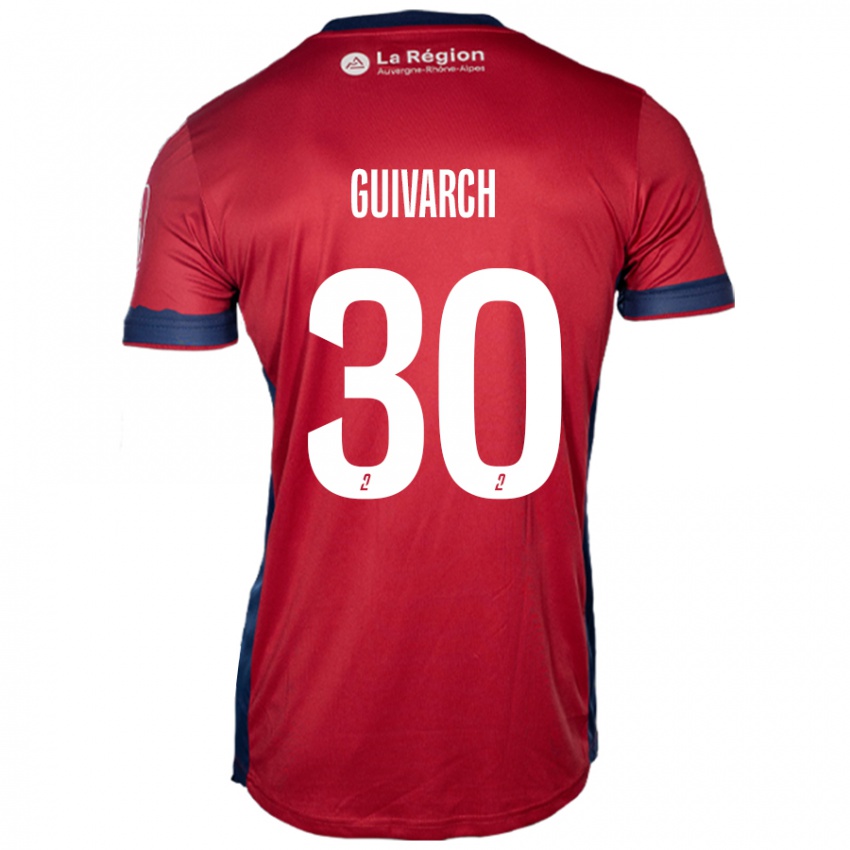 Bambino Maglia Théo Guivarch #30 Borgogna Chiaro Kit Gara Home 2024/25 Maglietta