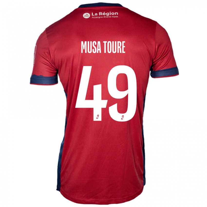 Bambino Maglia Musa Toure #49 Borgogna Chiaro Kit Gara Home 2024/25 Maglietta