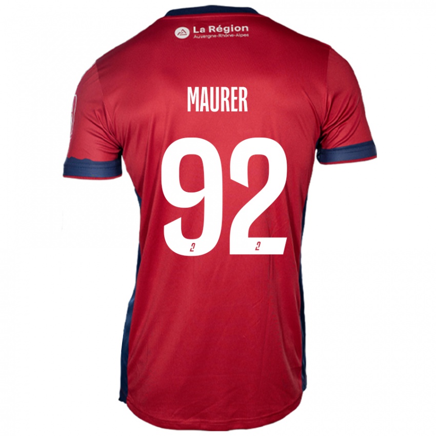 Bambino Maglia Aïman Maurer #92 Borgogna Chiaro Kit Gara Home 2024/25 Maglietta