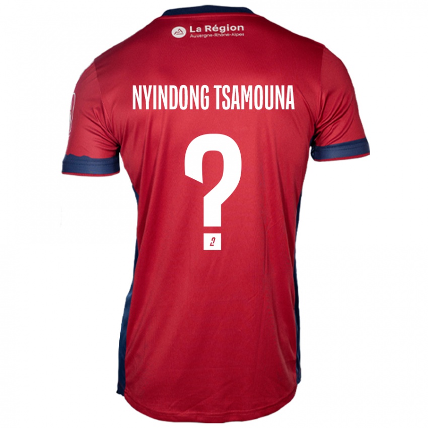 Bambino Maglia Jean Nyindong Tsamouna #0 Borgogna Chiaro Kit Gara Home 2024/25 Maglietta