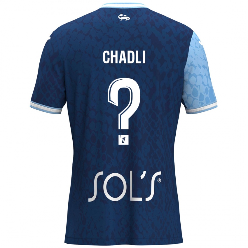 Bambino Maglia Nassim Chadli #0 Azzurro Blu Scuro Kit Gara Home 2024/25 Maglietta