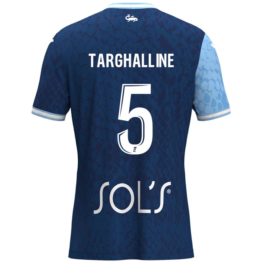 Bambino Maglia Oussama Targhalline #5 Azzurro Blu Scuro Kit Gara Home 2024/25 Maglietta