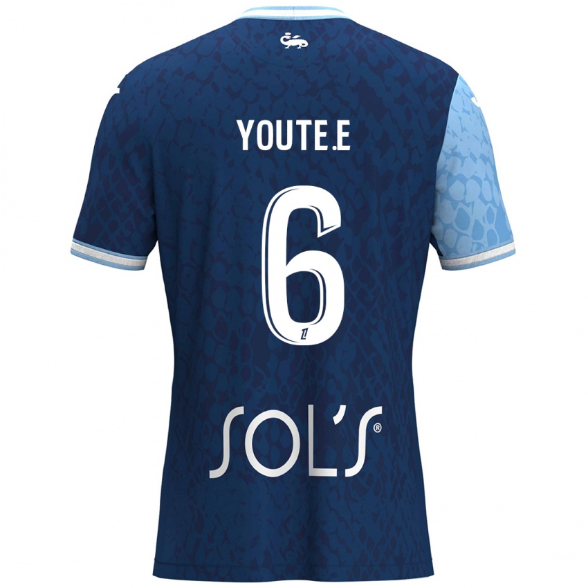 Bambino Maglia Étienne Youté Kinkoué #6 Azzurro Blu Scuro Kit Gara Home 2024/25 Maglietta