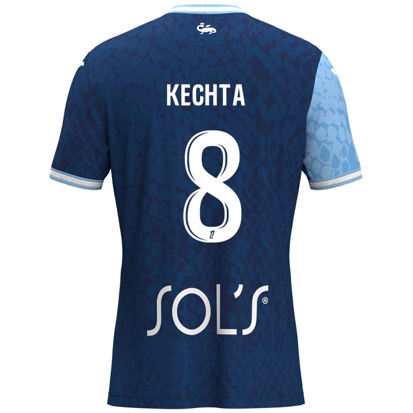 Bambino Maglia Yassine Kechta #8 Azzurro Blu Scuro Kit Gara Home 2024/25 Maglietta