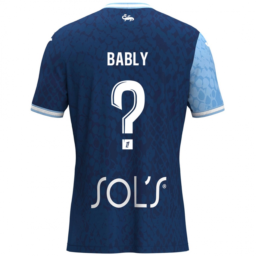 Bambino Maglia Emmanuel Bably #0 Azzurro Blu Scuro Kit Gara Home 2024/25 Maglietta