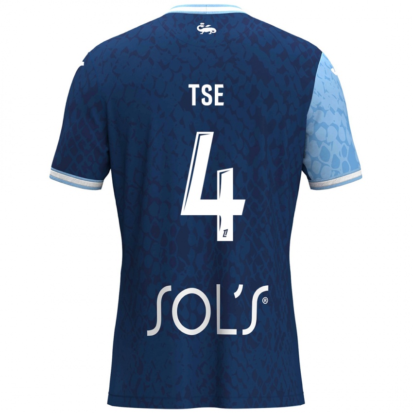 Bambino Maglia Élisabeth Tsé #4 Azzurro Blu Scuro Kit Gara Home 2024/25 Maglietta