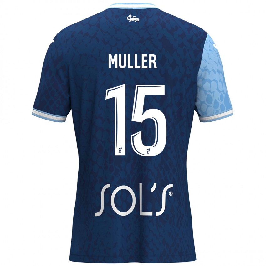 Bambino Maglia Laura Muller #15 Azzurro Blu Scuro Kit Gara Home 2024/25 Maglietta