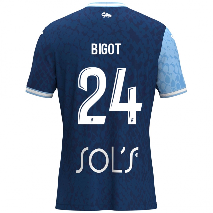 Bambino Maglia Maureen Bigot #24 Azzurro Blu Scuro Kit Gara Home 2024/25 Maglietta