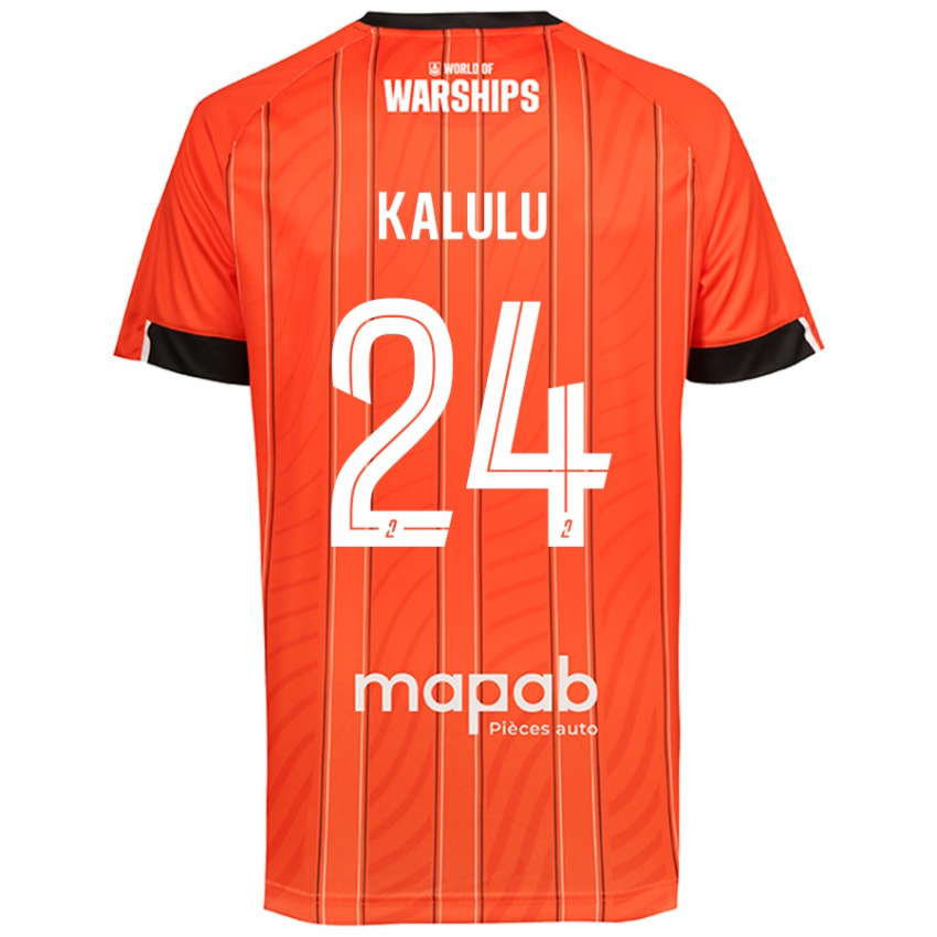 Bambino Maglia Gédéon Kalulu #24 Arancione Kit Gara Home 2024/25 Maglietta