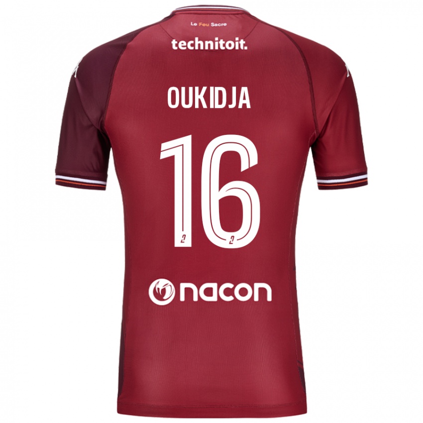 Bambino Maglia Alexandre Oukidja #16 Rosso Granata Kit Gara Home 2024/25 Maglietta