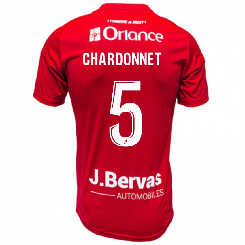 Bambino Maglia Brendan Chardonnet #5 Rosso Bianco Kit Gara Home 2024/25 Maglietta