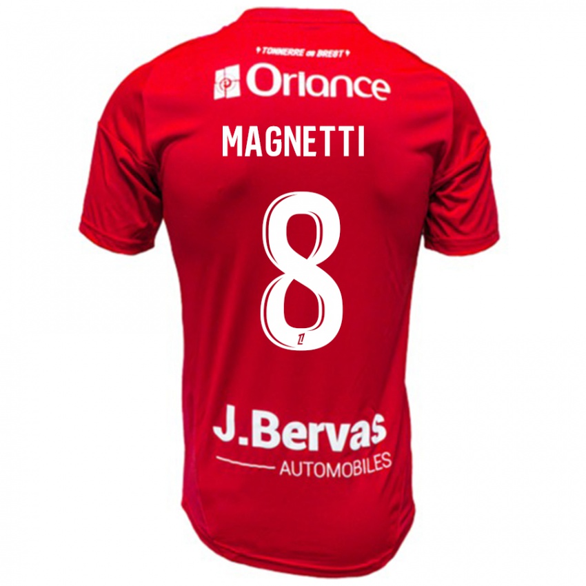 Bambino Maglia Hugo Magnetti #8 Rosso Bianco Kit Gara Home 2024/25 Maglietta