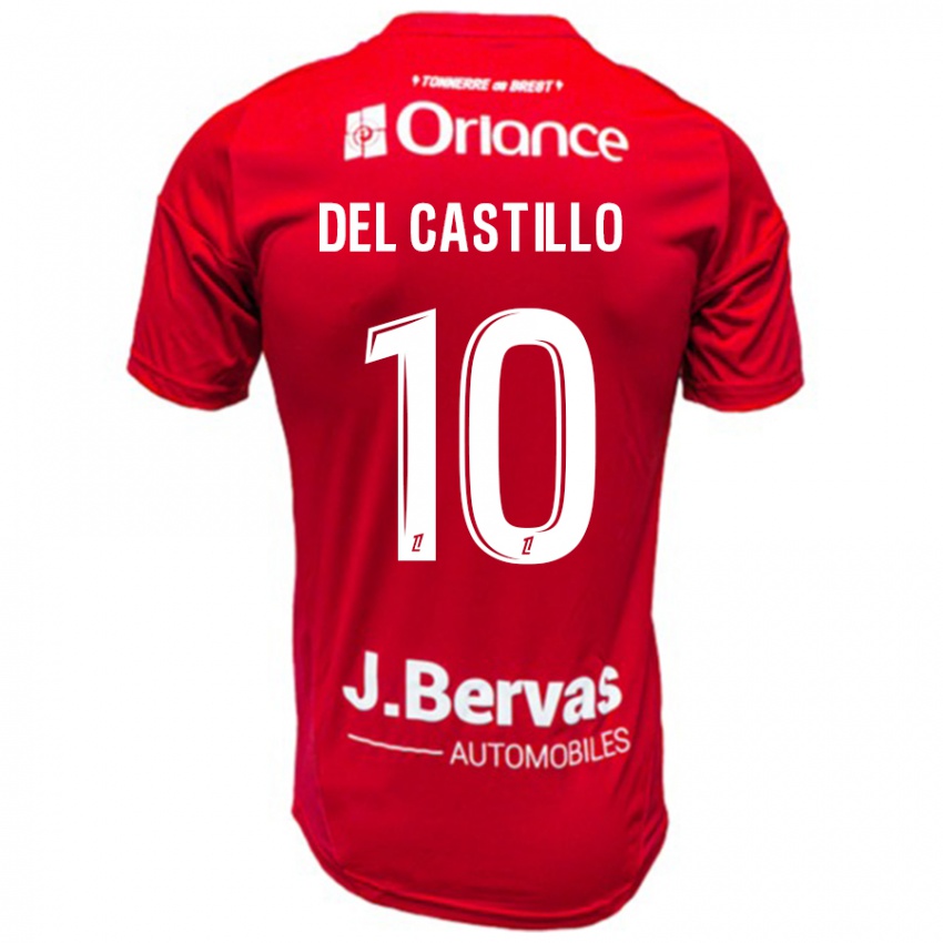 Bambino Maglia Romain Del Castillo #10 Rosso Bianco Kit Gara Home 2024/25 Maglietta