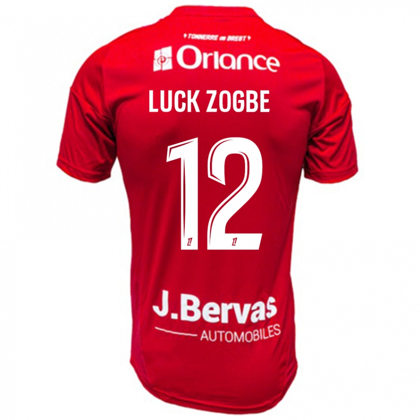 Bambino Maglia Luck Zogbé #12 Rosso Bianco Kit Gara Home 2024/25 Maglietta