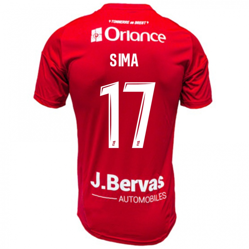 Bambino Maglia Abdallah Sima #17 Rosso Bianco Kit Gara Home 2024/25 Maglietta