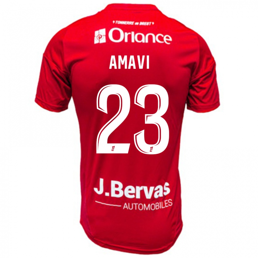 Bambino Maglia Jordan Amavi #23 Rosso Bianco Kit Gara Home 2024/25 Maglietta