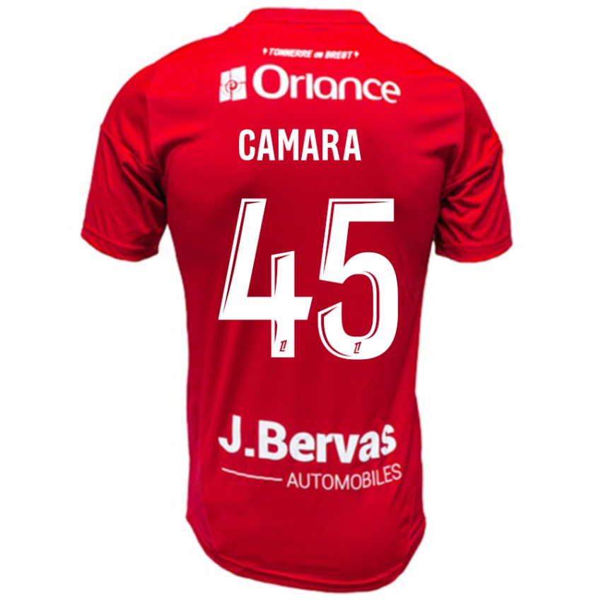 Bambino Maglia Mahdi Camara #45 Rosso Bianco Kit Gara Home 2024/25 Maglietta