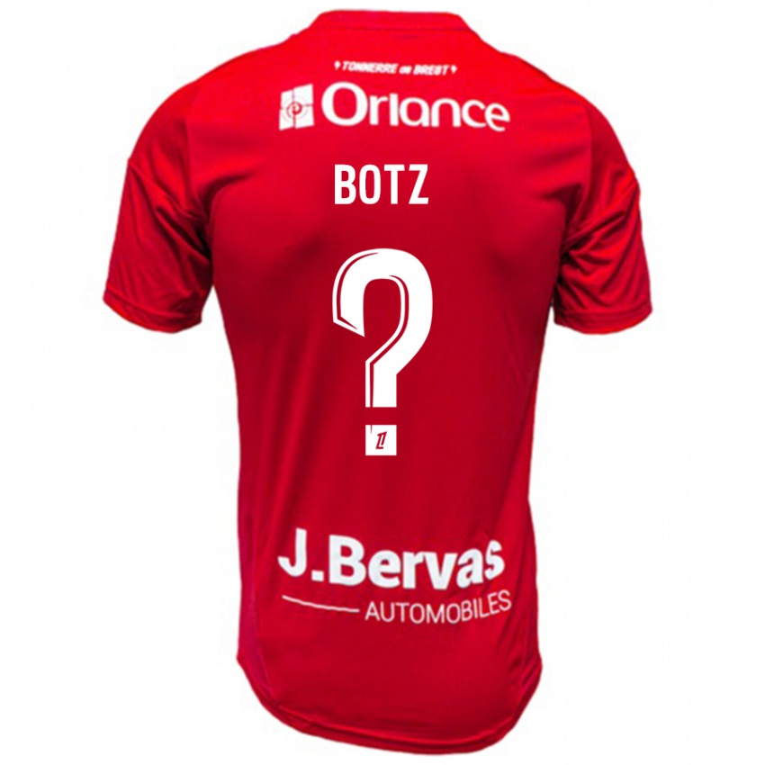 Bambino Maglia Léo Botz #0 Rosso Bianco Kit Gara Home 2024/25 Maglietta