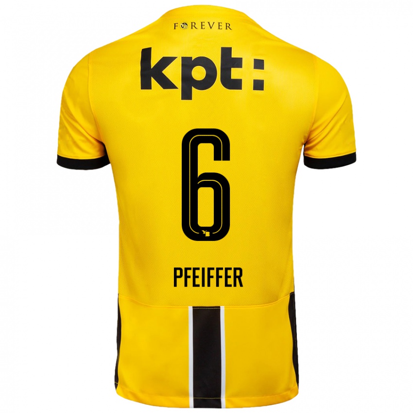 Bambino Maglia Patric Pfeiffer #6 Giallo Nero Kit Gara Home 2024/25 Maglietta