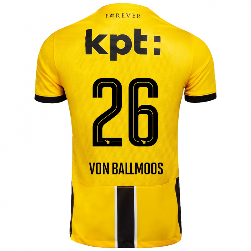 Bambino Maglia David Von Ballmoos #26 Giallo Nero Kit Gara Home 2024/25 Maglietta