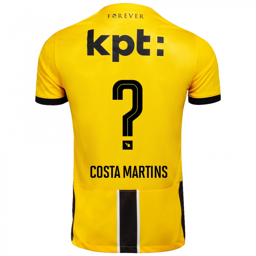 Bambino Maglia Yvann Costa Martins #0 Giallo Nero Kit Gara Home 2024/25 Maglietta