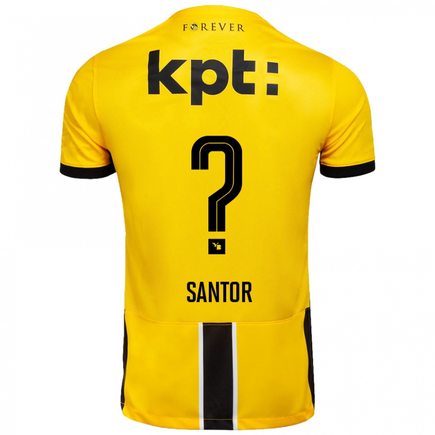 Bambino Maglia Luca Santor #0 Giallo Nero Kit Gara Home 2024/25 Maglietta