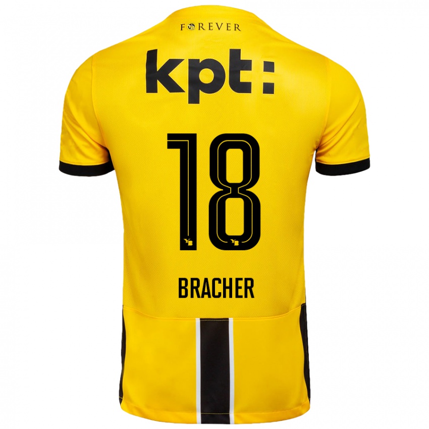 Bambino Maglia Jasha Bracher #18 Giallo Nero Kit Gara Home 2024/25 Maglietta