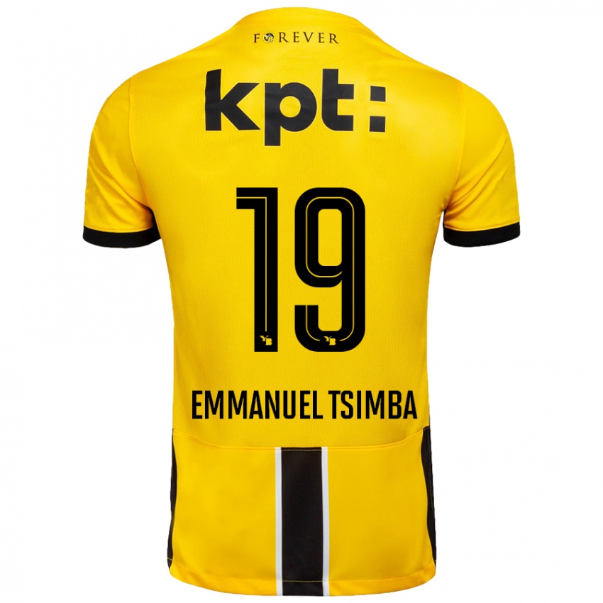 Bambino Maglia Felix Emmanuel Tsimba #19 Giallo Nero Kit Gara Home 2024/25 Maglietta