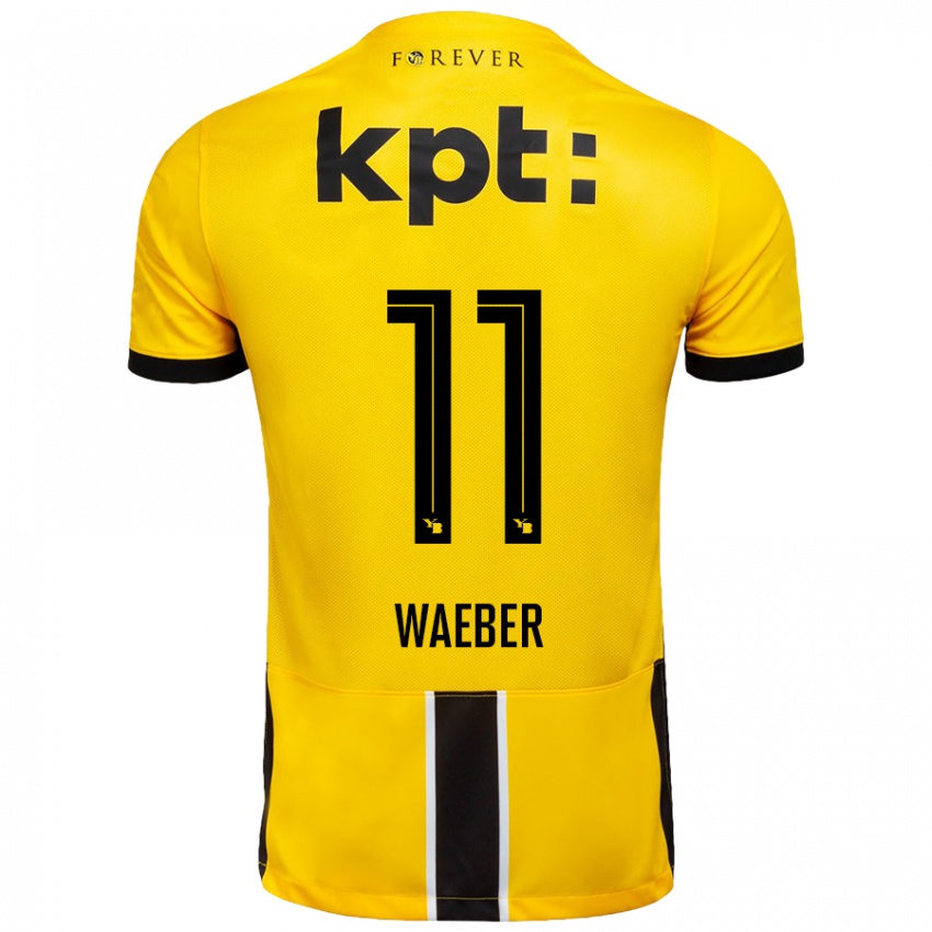 Bambino Maglia Stéphanie Waeber #11 Giallo Nero Kit Gara Home 2024/25 Maglietta