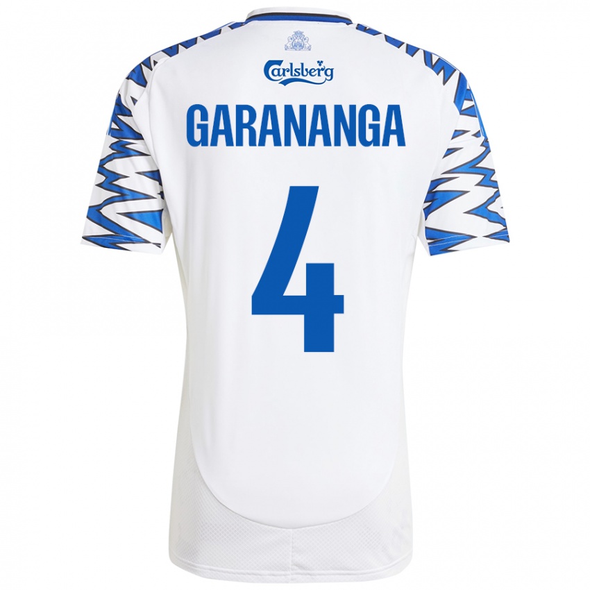 Bambino Maglia Munashe Garananga #4 Bianco Azzurro Kit Gara Home 2024/25 Maglietta