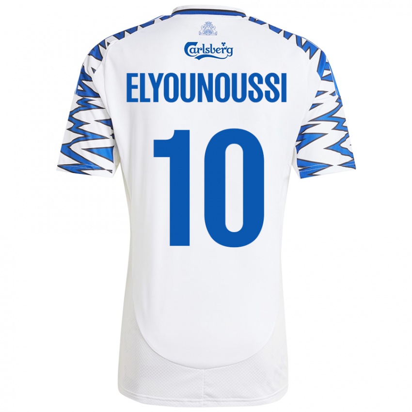 Bambino Maglia Mohamed Elyounoussi #10 Bianco Azzurro Kit Gara Home 2024/25 Maglietta