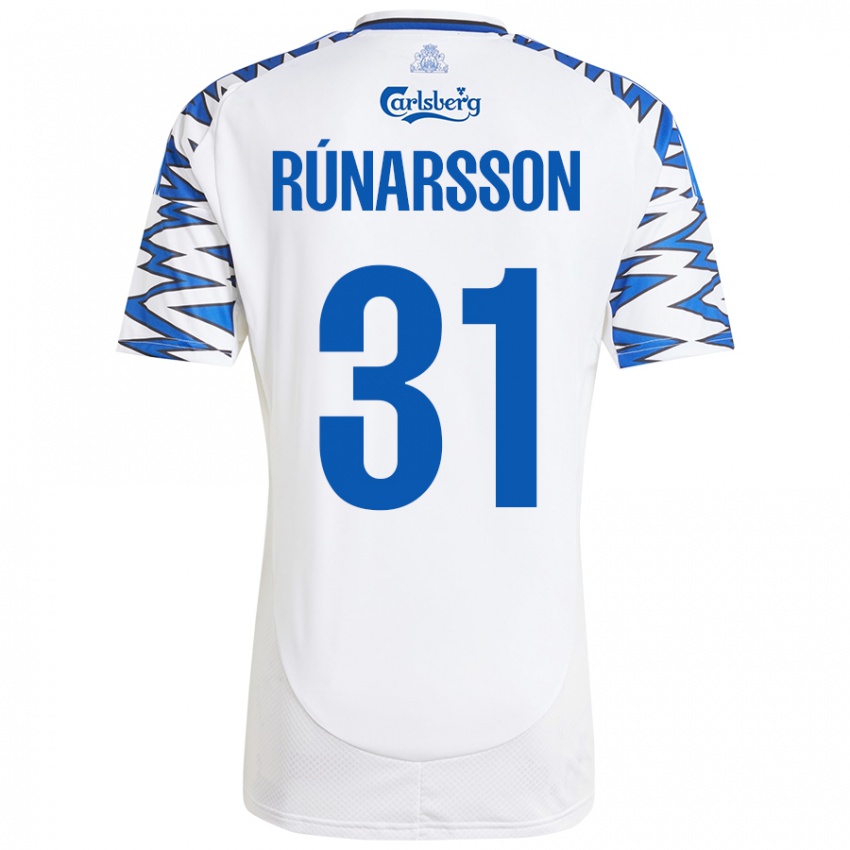 Bambino Maglia Runar Alex Runarsson #31 Bianco Azzurro Kit Gara Home 2024/25 Maglietta