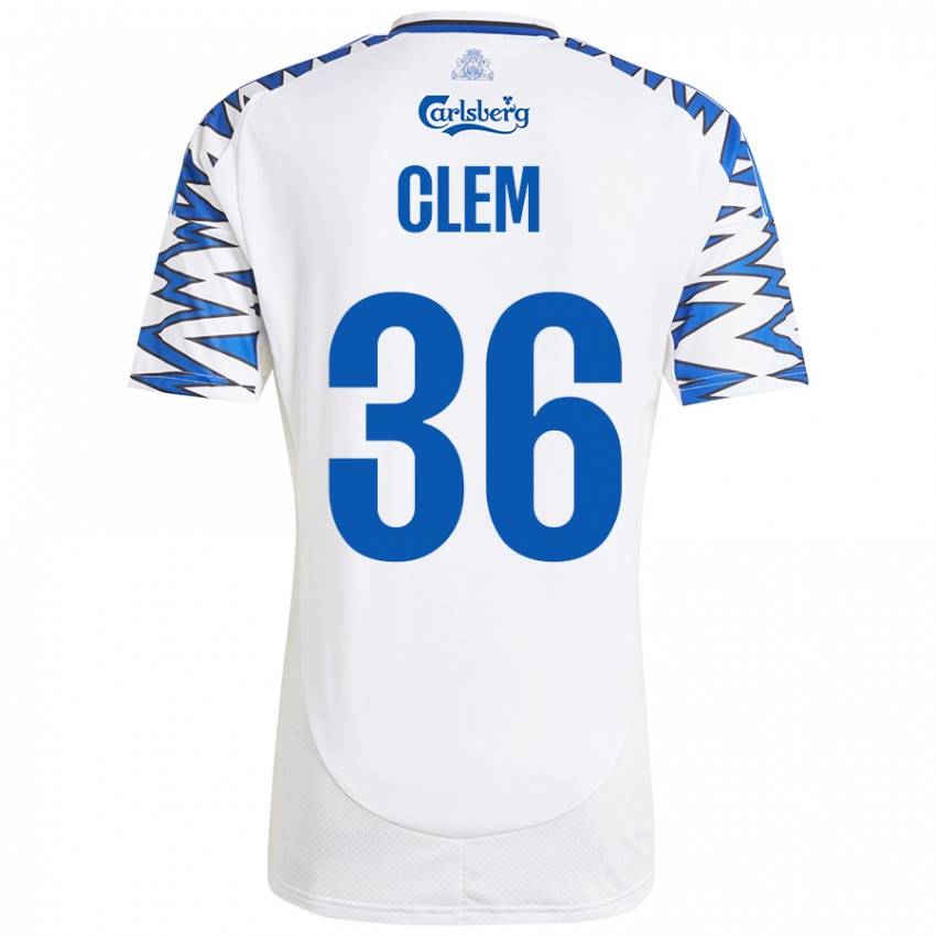 Bambino Maglia William Clem #36 Bianco Azzurro Kit Gara Home 2024/25 Maglietta