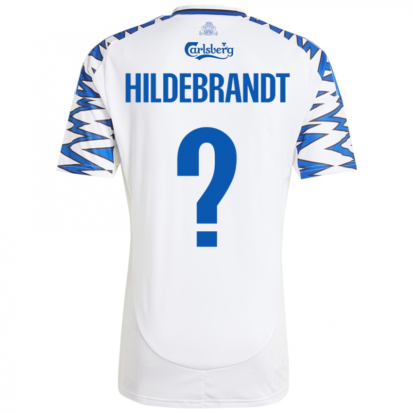 Bambino Maglia Sylvester Hildebrandt #0 Bianco Azzurro Kit Gara Home 2024/25 Maglietta