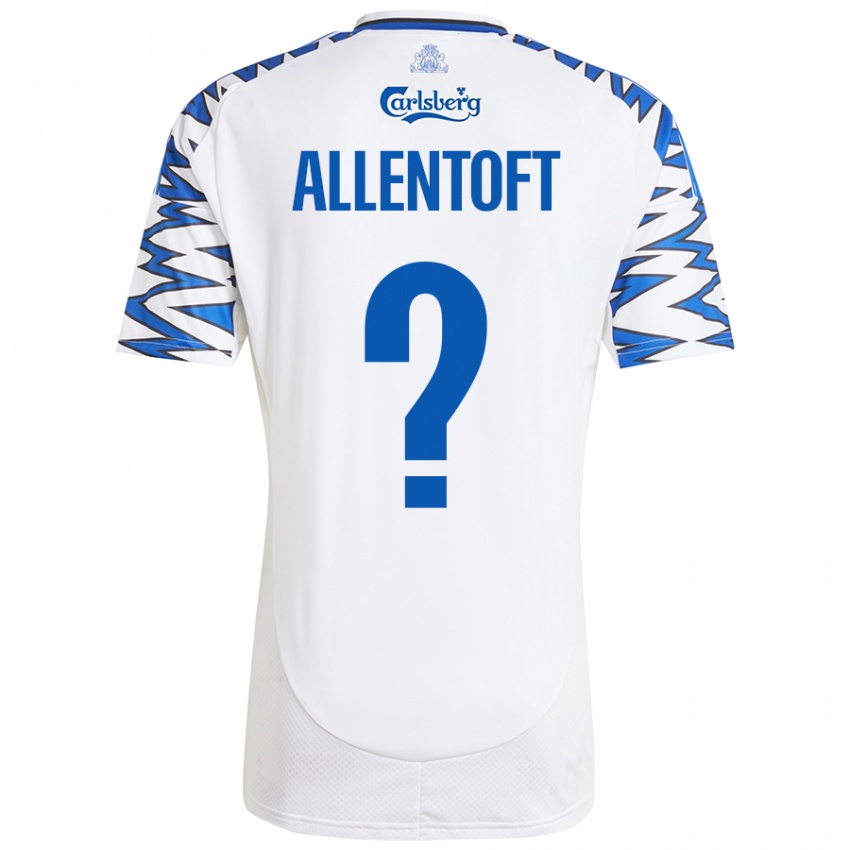 Bambino Maglia Philip Allentoft #0 Bianco Azzurro Kit Gara Home 2024/25 Maglietta