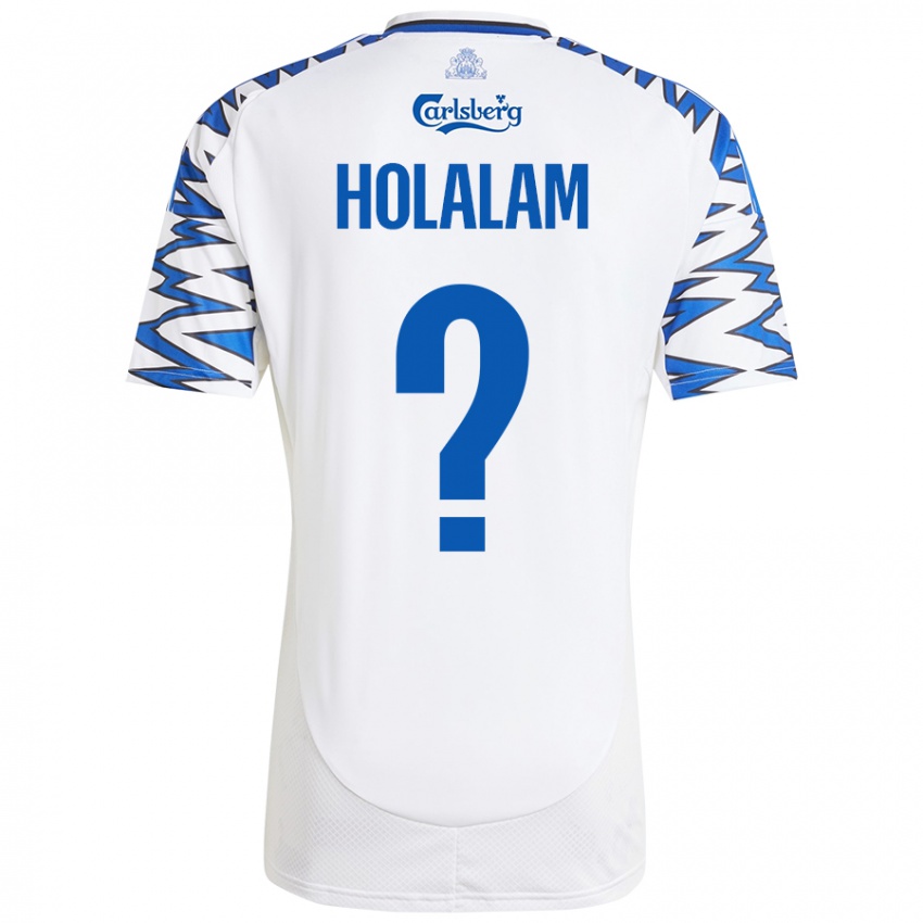 Bambino Maglia Ishaq Holalam #0 Bianco Azzurro Kit Gara Home 2024/25 Maglietta