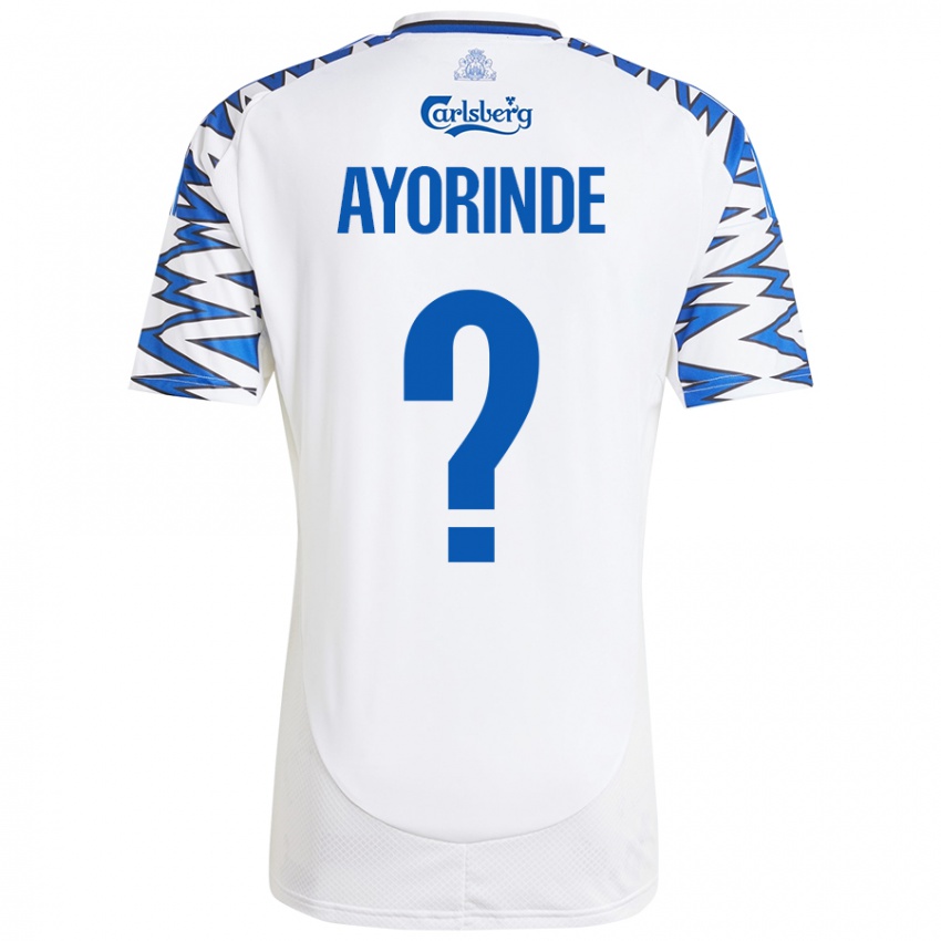 Bambino Maglia Noah Ayorinde #0 Bianco Azzurro Kit Gara Home 2024/25 Maglietta