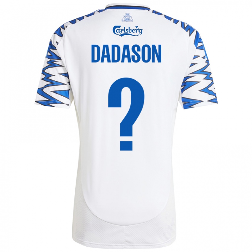 Bambino Maglia Viktor Dadason #0 Bianco Azzurro Kit Gara Home 2024/25 Maglietta