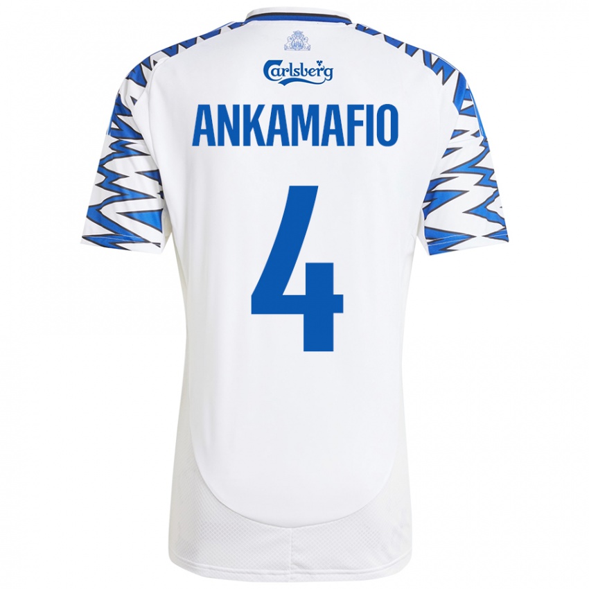 Bambino Maglia Graham Ankamafio #4 Bianco Azzurro Kit Gara Home 2024/25 Maglietta