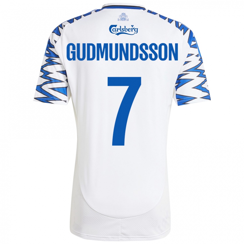 Bambino Maglia Galdur Gudmundsson #7 Bianco Azzurro Kit Gara Home 2024/25 Maglietta