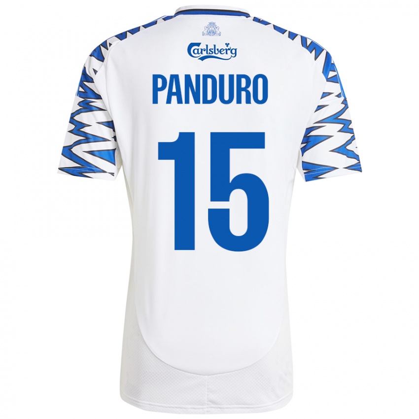 Bambino Maglia Tristan Panduro #15 Bianco Azzurro Kit Gara Home 2024/25 Maglietta