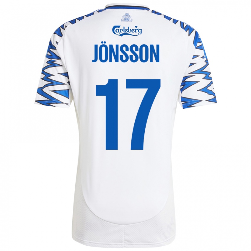 Bambino Maglia Neo Jönsson #17 Bianco Azzurro Kit Gara Home 2024/25 Maglietta