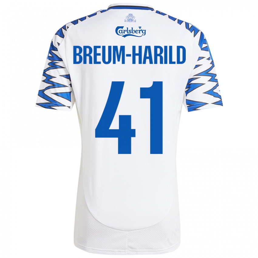 Bambino Maglia Tobias Breum-Harild #41 Bianco Azzurro Kit Gara Home 2024/25 Maglietta