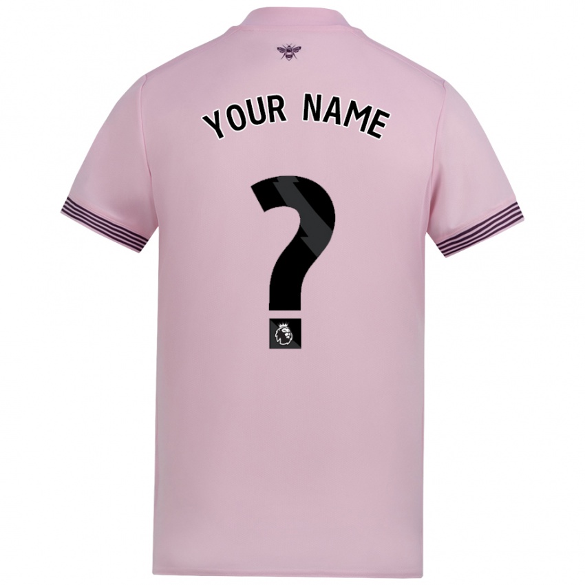 Bambino Maglia Il Tuo Nome #0 Rosa Kit Gara Away 2024/25 Maglietta