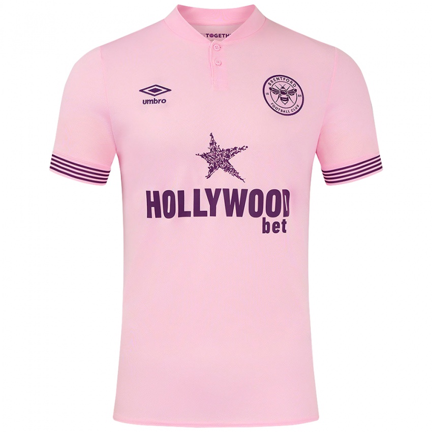 Bambino Maglia Christian Nørgaard #6 Rosa Kit Gara Away 2024/25 Maglietta